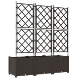Garden Planter 3 pcs Brown 120 x 40 x 143 cm Plastic 42002817