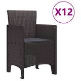 Garden Dining Set 13 pcs Brown Polt rattan 3378780