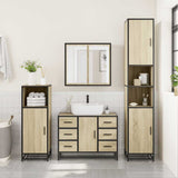 2 Piece Bathroom Furniture Set Sonoma Oak Engineered Wood 3300901