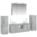 Bathroom Furniture Set 6 pcs Concrete Grey 3407146