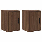 ZNTS Garage Wall Cabinets 2 pcs Brown Oak Engineered Wood 860620