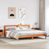 Bed Frame without Mattress Wax Brown 200x200 cm Solid Wood Pine 3306137