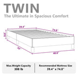 Bed Frame without Mattress Dark Grey 100x190 cm Twin Fabric 346851