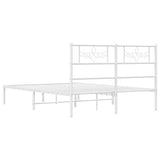 Metal Bed Frame without Mattress with Headboard White 135x190cm 355315