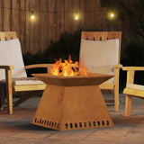 Fire Pit Brown 60 x 60 x 50 cm Weathering Steel 858925