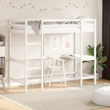 Loft Bed without Mattress White 100x200 cm Solid Wood Pine 842847
