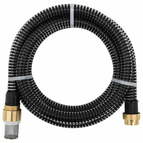 Suction Hose with Brass Connectors Black 1.1" 20 m PVC 151066