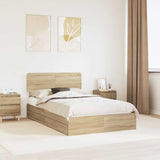 Storage Bed with Drawer Sonoma Oak 120 x 200 cm Engineered Wood 3412292