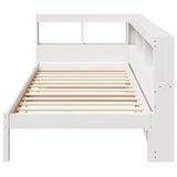 Bookcase Bed without Mattress White 75x190 cm Small Single Solid Wood Pine 3324342