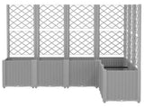Garden Planter with Trellis Light Grey 160x120x140 cm PP 367877