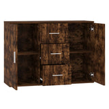 Sideboard Smoked Oak 91x29.5x65 cm Engineered Wood 823347
