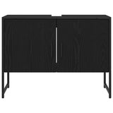 Bathroom Furniture Set Wall-mounted 2 pcs Black Engineered wood 3334333