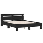 ZNTS Bed Frame with LED without Mattress Black 140x200 cm 3207547