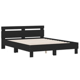 Bed Frame Black Engineered wood and Plywood Double Bed Frame 3207547