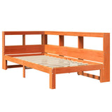 Bookcase Bed without Mattress Wax Brown 100x200 cm Solid Wood Pine 3324390