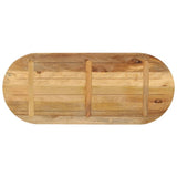 Table Top 110x40x2.5 cm Oval Solid Wood Rough Mango 370105