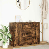 Sideboard with Drawers Smoked Oak 100.5x35x76 cm Engineered Wood 3328448