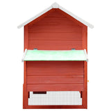 Chicken Cage Red 170x81x110 cm Solid Pine & Fir Wood 170863