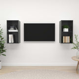 Wall-mounted TV Cabinets 2 pcs High Gloss Grey Engineered Wood 3079852