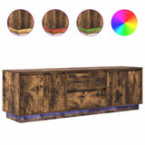 TV Cabinet with LED Lights Smoked Oak 160.5x41x50 cm 3328430