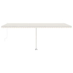 ZNTS Manual Retractable Awning with LED 600x350 cm Cream 3069682