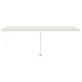 ZNTS Manual Retractable Awning with LED 600x350 cm Cream 3069682