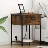 Bedside Cabinet Smoked Oak 42 x 41 x 56 cm Engineered Wood 859424