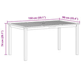 Garden Dining Set 5 pcs Grey Solid Acacia Wood 3365518