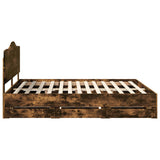 Bed Frame with Drawer Smoked Oak 180 x 200 cm Engineer Wood 3413391