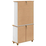 Hutch with Drawer ASKIM White 91 x 40 x 184 cm Solid Pine Wood 3334643