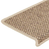 Stair Mats Self-adhesive Sisal-Look 15 pcs 65x21x4 cm Sand 326891