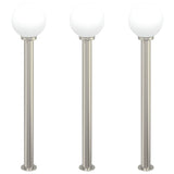 Bollard Lights 3 pcs 120 cm Stainless Steel IP44 4006098