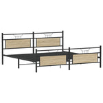 Metal Bed Frame without Mattress Sonoma Oak 200x200 cm 3325101