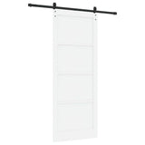 Sliding Door White and Black 93 x 232 cm Solid Pine Wood 3333183
