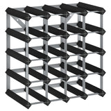 Wine Rack for 20 Bottles Black Solid Pine Wood 325914