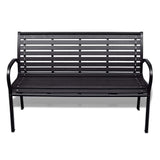 Garden Bench Black Steel 125 cm Heavy Duty 41556