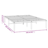 Metal Bed Frame without Mattress Black 160x200cm 350849