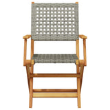 Garden Dining Set Grey Solid acacia wood, PE rattan Medium 3281707