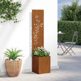 Garden Privacy Screen Rusty 32 x 32 x 150 cm Weathering steel 876412
