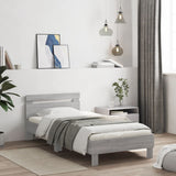 Bed Frame without Mattress with LED Lights Grey Sonoma 100x200 cm 838713