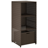 Garden Storage Cabinet Brown 50x55x115 cm Poly Rattan 365548