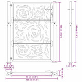 Garden Gate 100x125 cm Weathering Steel Flame Design 4100995