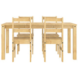 5 Piece Dining Set Panama Solid Wood Pine 3345179