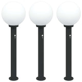 Bollard Lights with Sensor 3 pcs 80 cm Black IP44 4006116