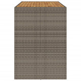 Garden Bar Table with Acacia Wood Top Grey 185x80x110 cm Poly Rattan 368701