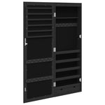 Mirror Jewellery Cabinet with LED Lights Wall Mounted Black 353236