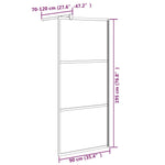 Walk-in Shower Wall 90x195 cm Frosted ESG Glass Black 151877