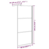 Walk-in Shower Wall 90x195 cm Frosted ESG Glass Black 151877