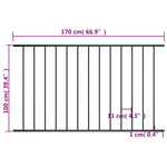 ZNTS Fence Panel Powder-coated Steel 1.7x1 m Black 145219