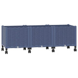 Garden Planter with Wheels Blue Grey 120 x 40 x 48 cm PP 3423048